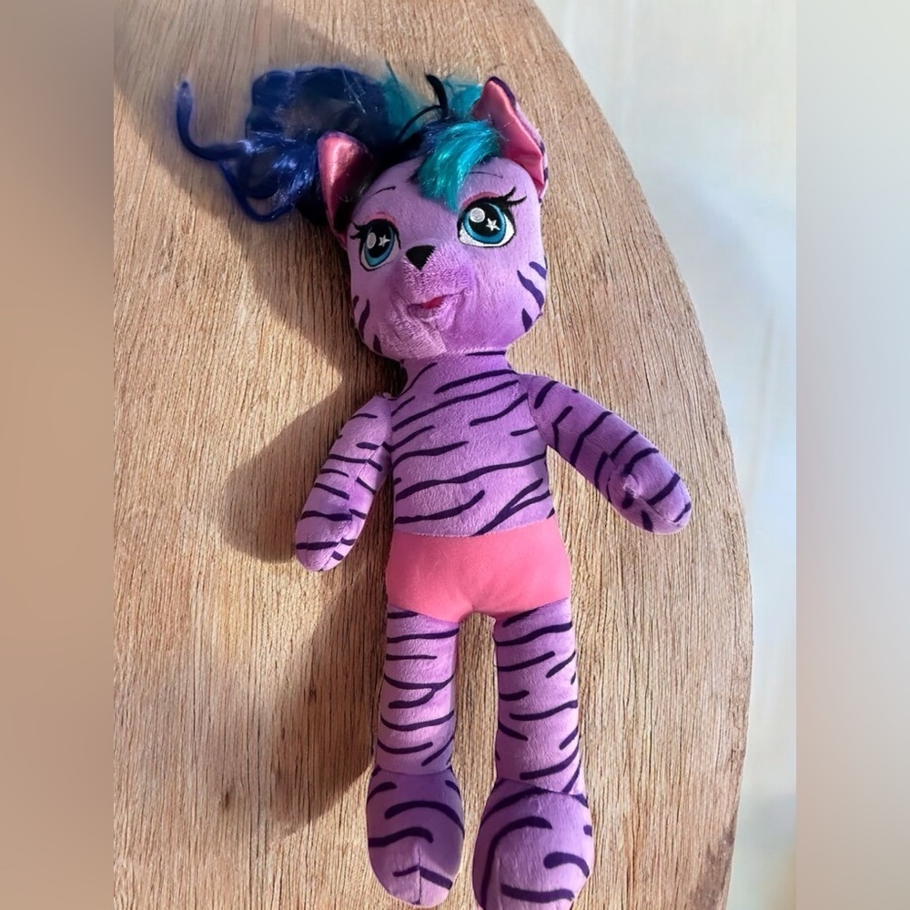 Build-A-Bear Purple Tiger Plush Cat with Hair Fantasy Striped Build-A-Bear - Picture 2 of 3